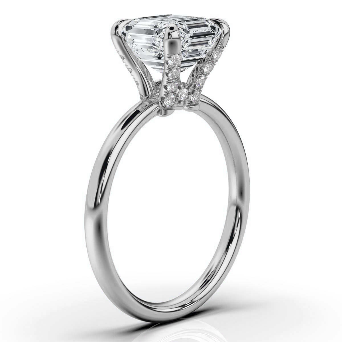14K White Gold Gwyneth Hidden Accents Lab Grown Diamond Ring (1/10 ct. tw)