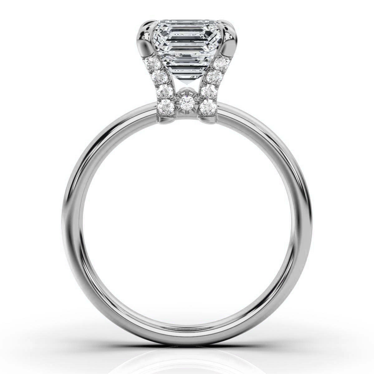 14K White Gold Gwyneth Hidden Accents Lab Grown Diamond Ring (1/10 ct. tw)