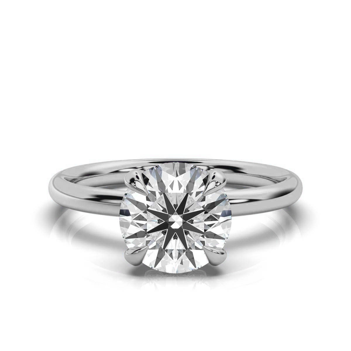 14K White Gold Gwyneth Hidden Accents Lab Grown Diamond Ring (1/10 ct. tw)
