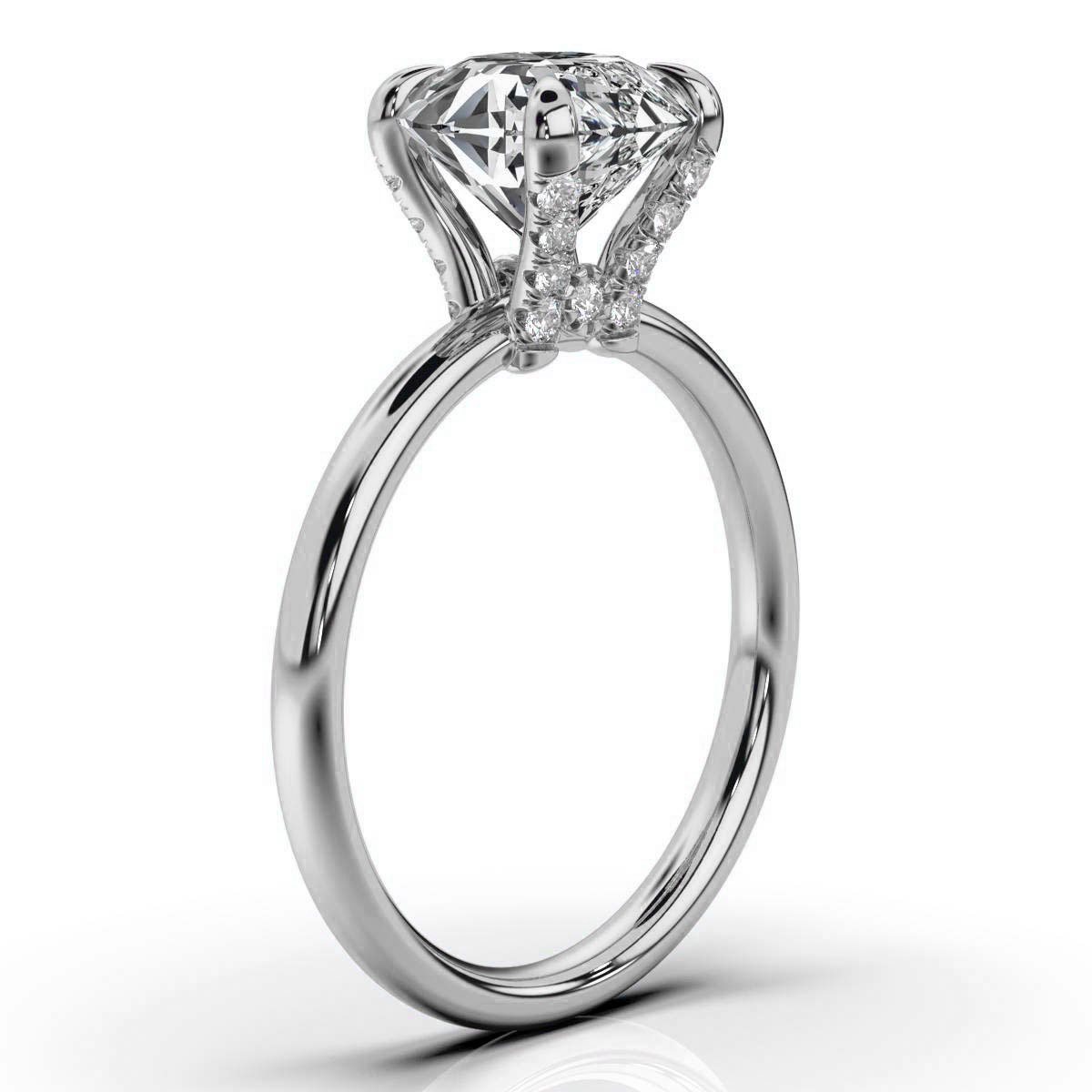 14K White Gold Gwyneth Hidden Accents Lab Grown Diamond Ring (1/10 ct. tw)