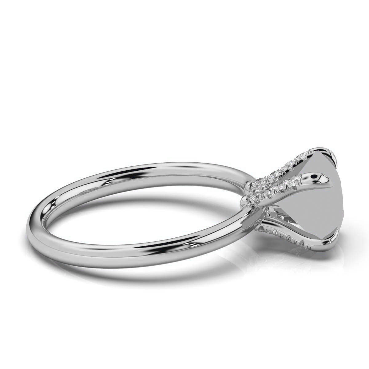 14K White Gold Gwyneth Hidden Accents Lab Grown Diamond Ring (1/10 ct. tw)