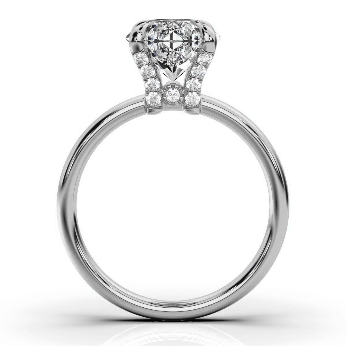 14K White Gold Gwyneth Hidden Accents Lab Grown Diamond Ring (1/10 ct. tw)