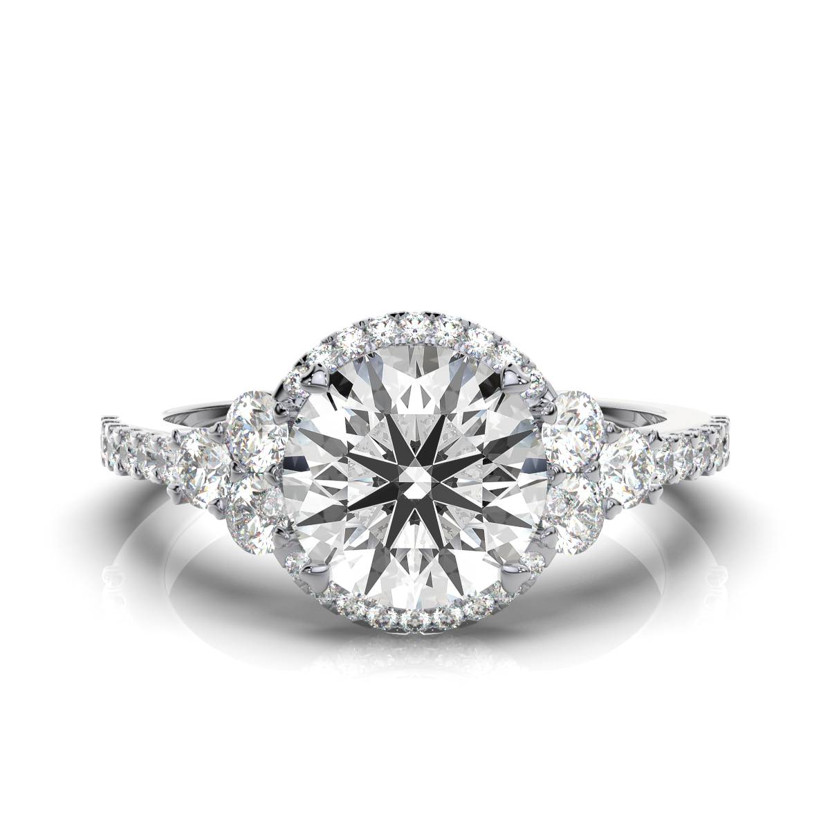 14K White Gold Azana Halo Lab Grown Diamond Engagement Ring (2/3 ct. tw)