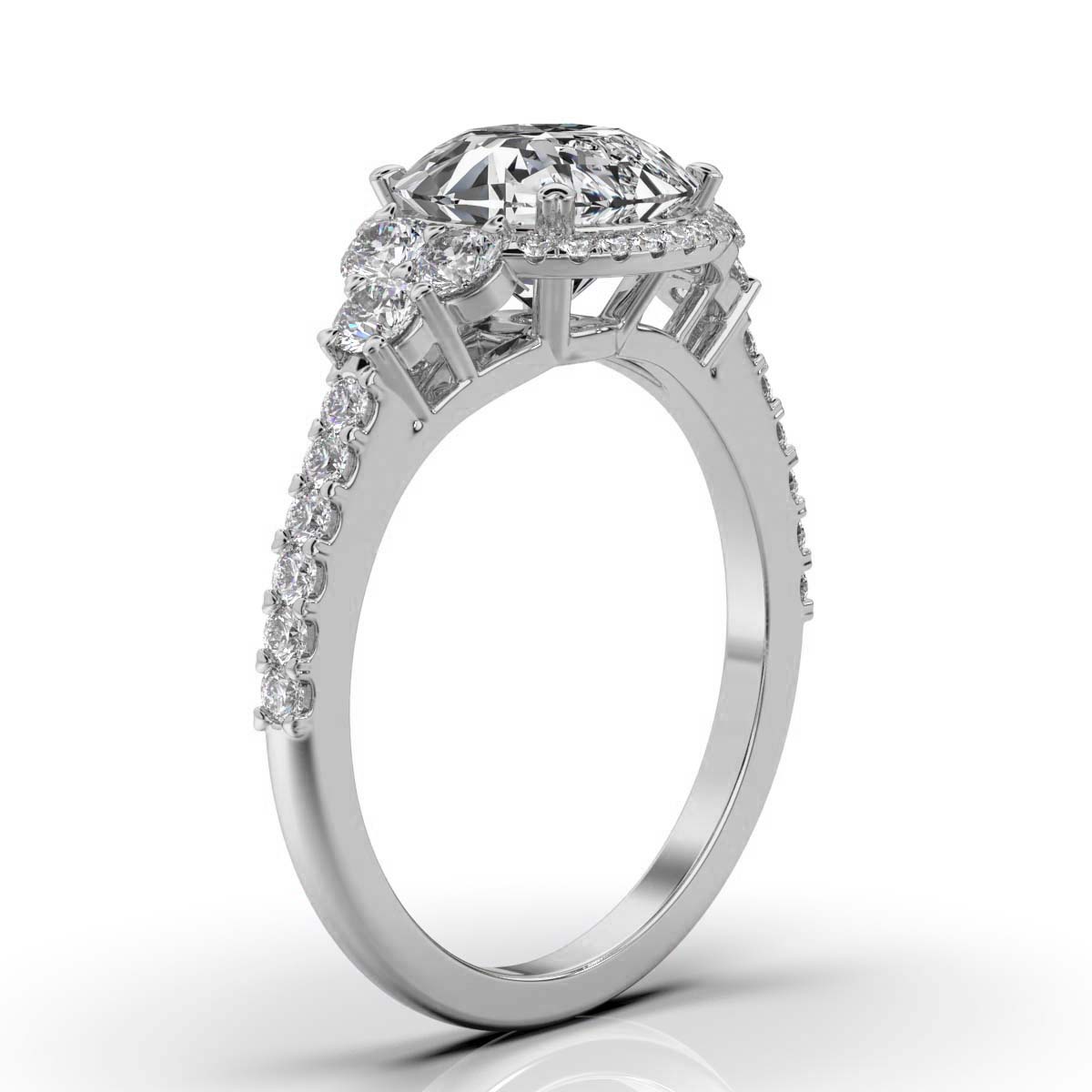 14K White Gold Azana Halo Lab Grown Diamond Engagement Ring (2/3 ct. tw)