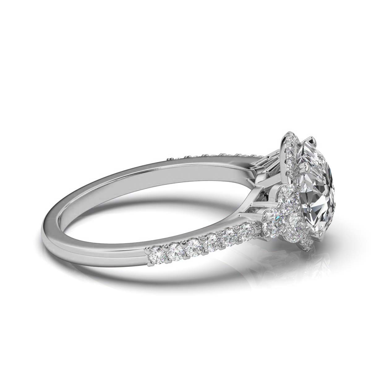 14K White Gold Azana Halo Lab Grown Diamond Engagement Ring (2/3 ct. tw)