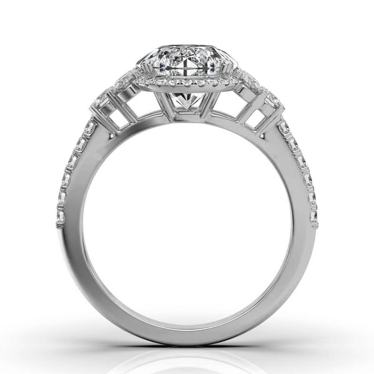 14K White Gold Azana Halo Lab Grown Diamond Engagement Ring (2/3 ct. tw)