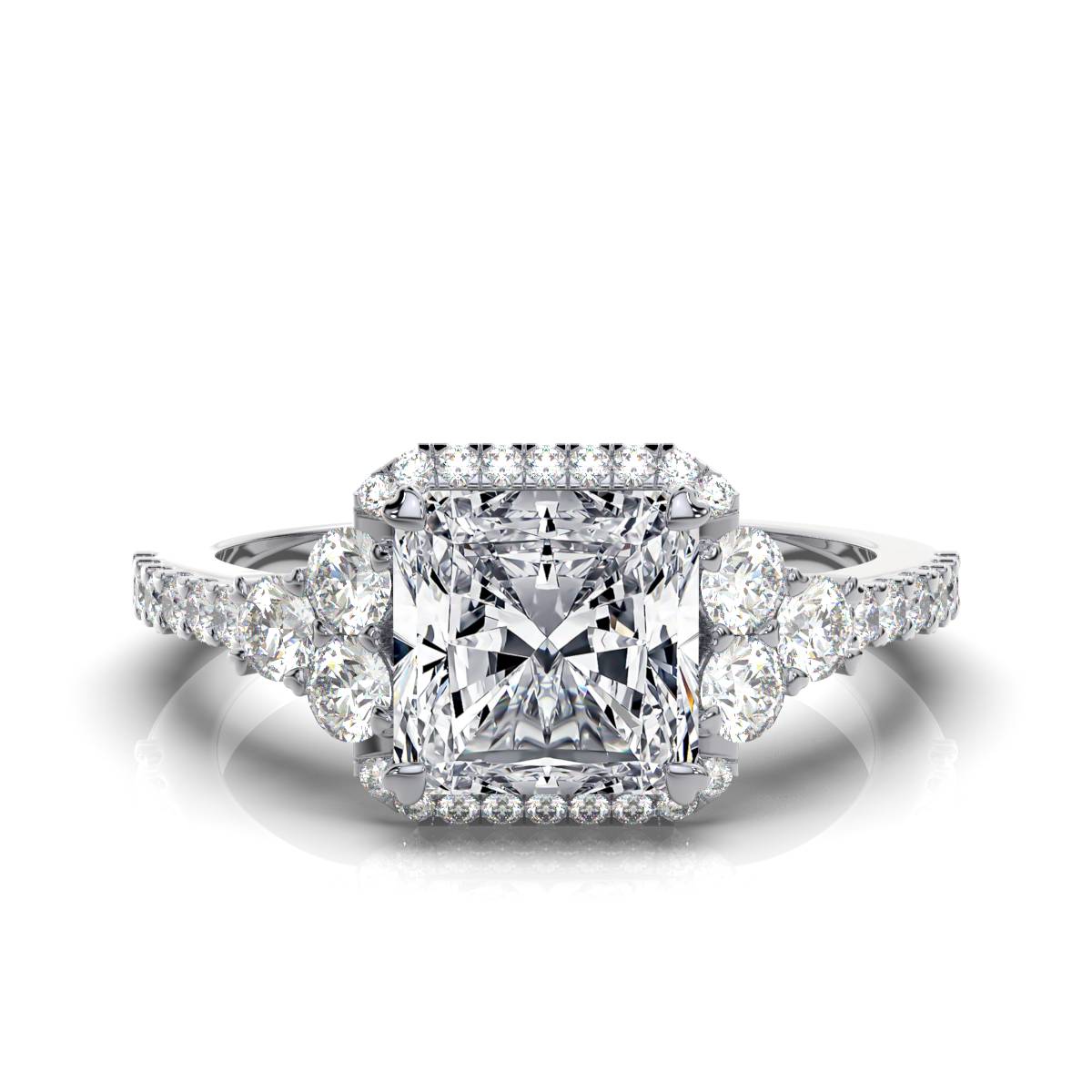 14K White Gold Azana Halo Lab Grown Diamond Engagement Ring (2/3 ct. tw)