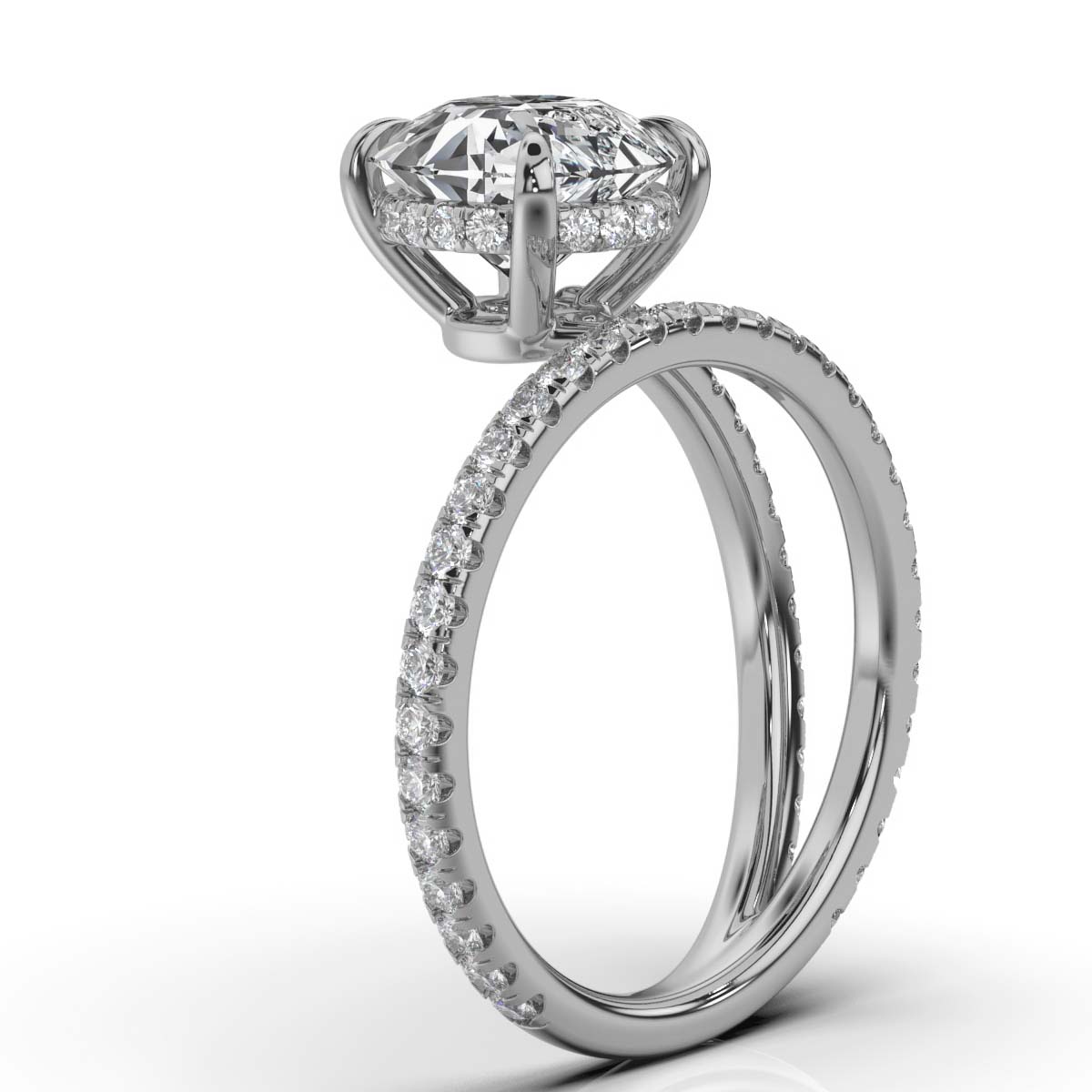 14K White Gold Emella Split Shank Lab Grown Diamond Ring (2/3 ct. tw)