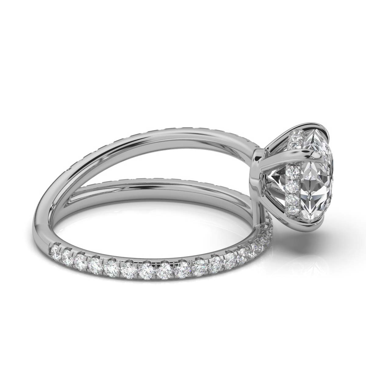 14K White Gold Emella Split Shank Lab Grown Diamond Ring (2/3 ct. tw)