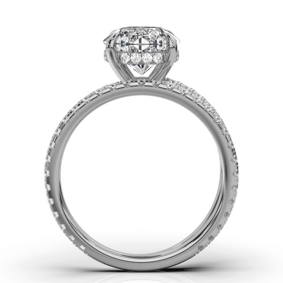 14K White Gold Emella Split Shank Lab Grown Diamond Ring (2/3 ct. tw)