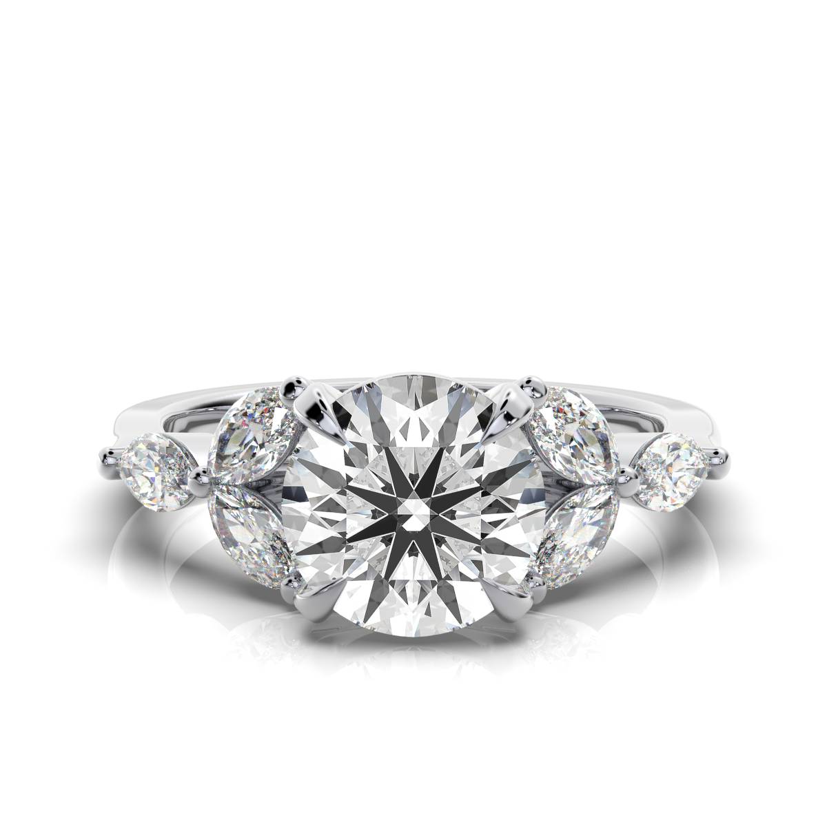 14K White Gold Jane Accents Lab Grown Diamond Ring (2/3 ct. tw)