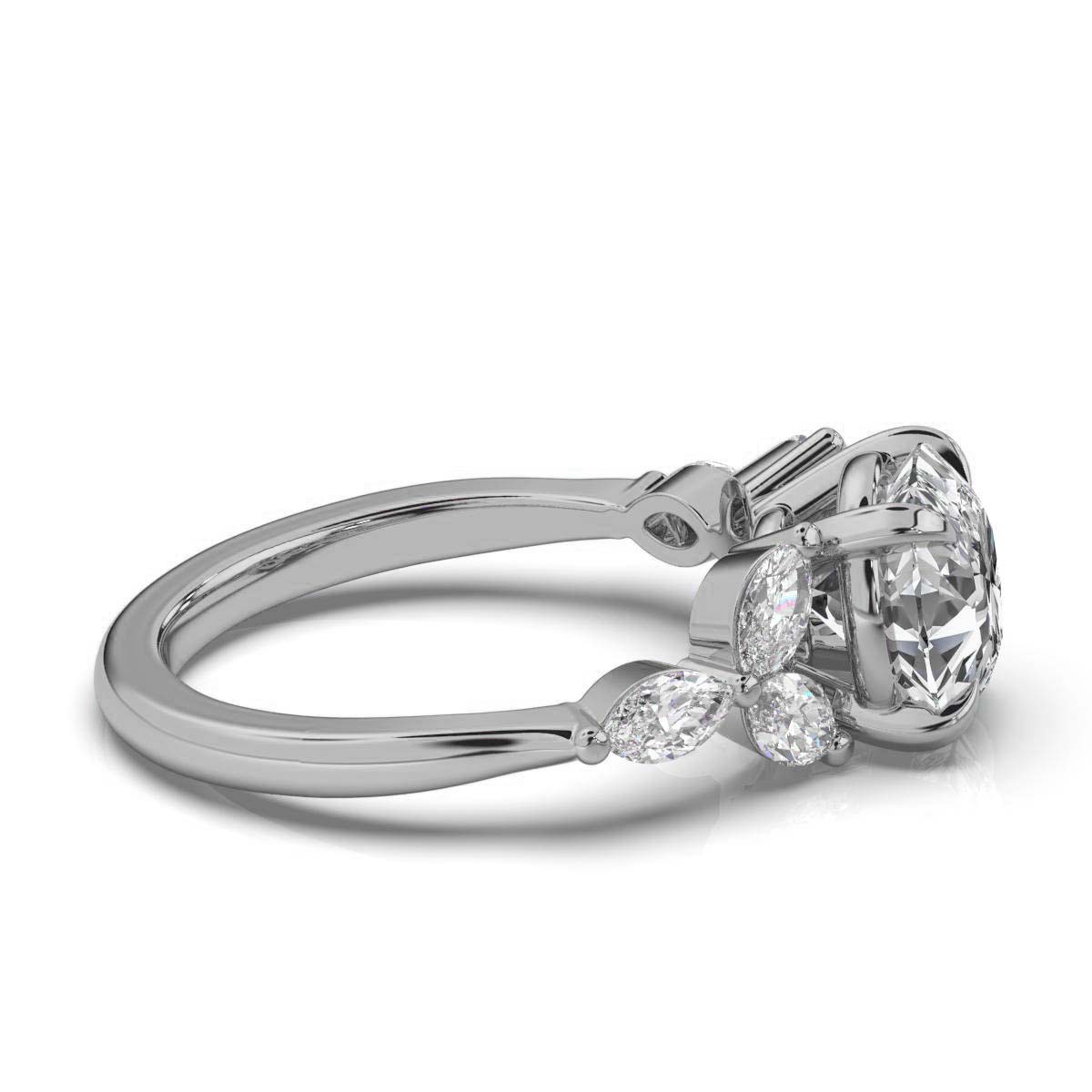 14K White Gold Jane Accents Lab Grown Diamond Ring (2/3 ct. tw)