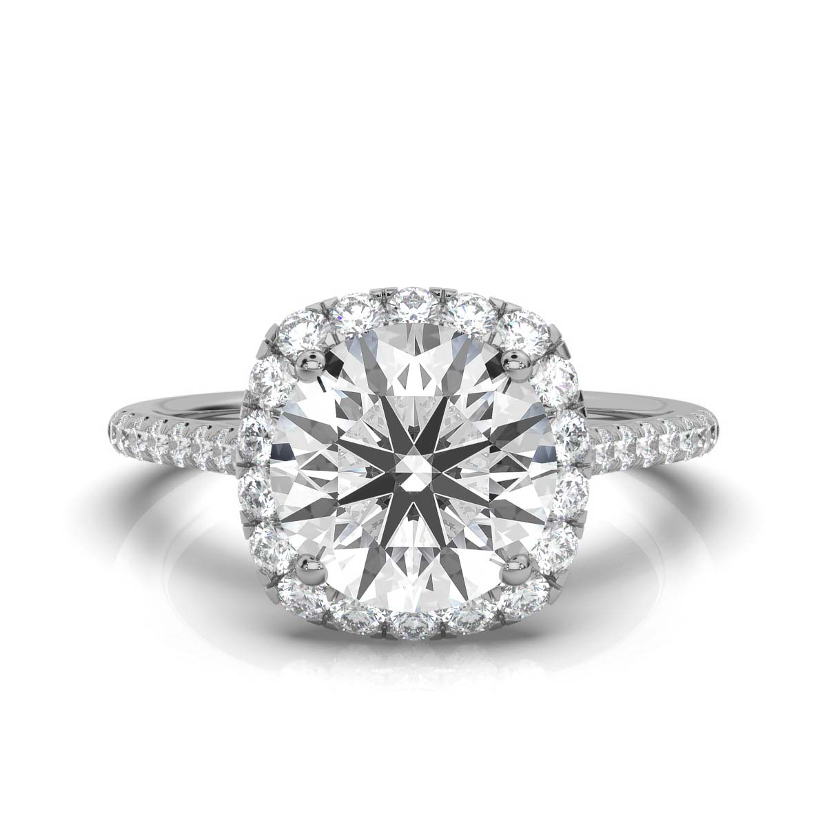 14K White Gold Katherine Halo Lab Grown Diamond Engagement Ring (2/3 ct. tw)