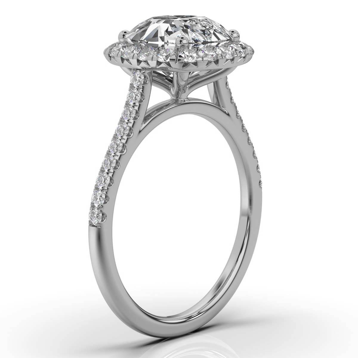 14K White Gold Katherine Halo Lab Grown Diamond Engagement Ring (2/3 ct. tw)