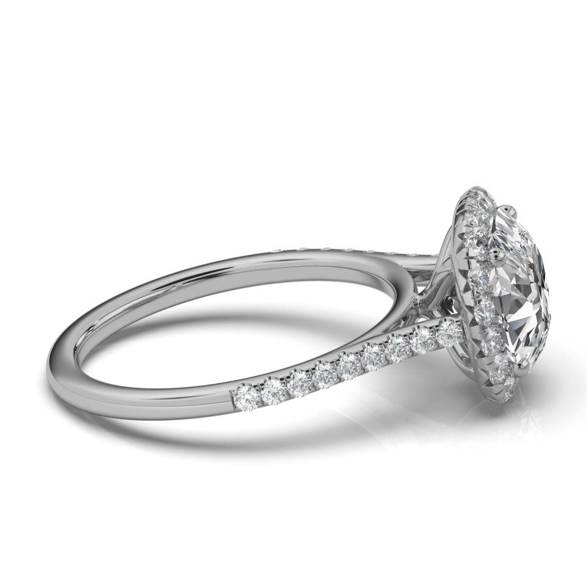 14K White Gold Katherine Halo Lab Grown Diamond Engagement Ring (2/3 ct. tw)