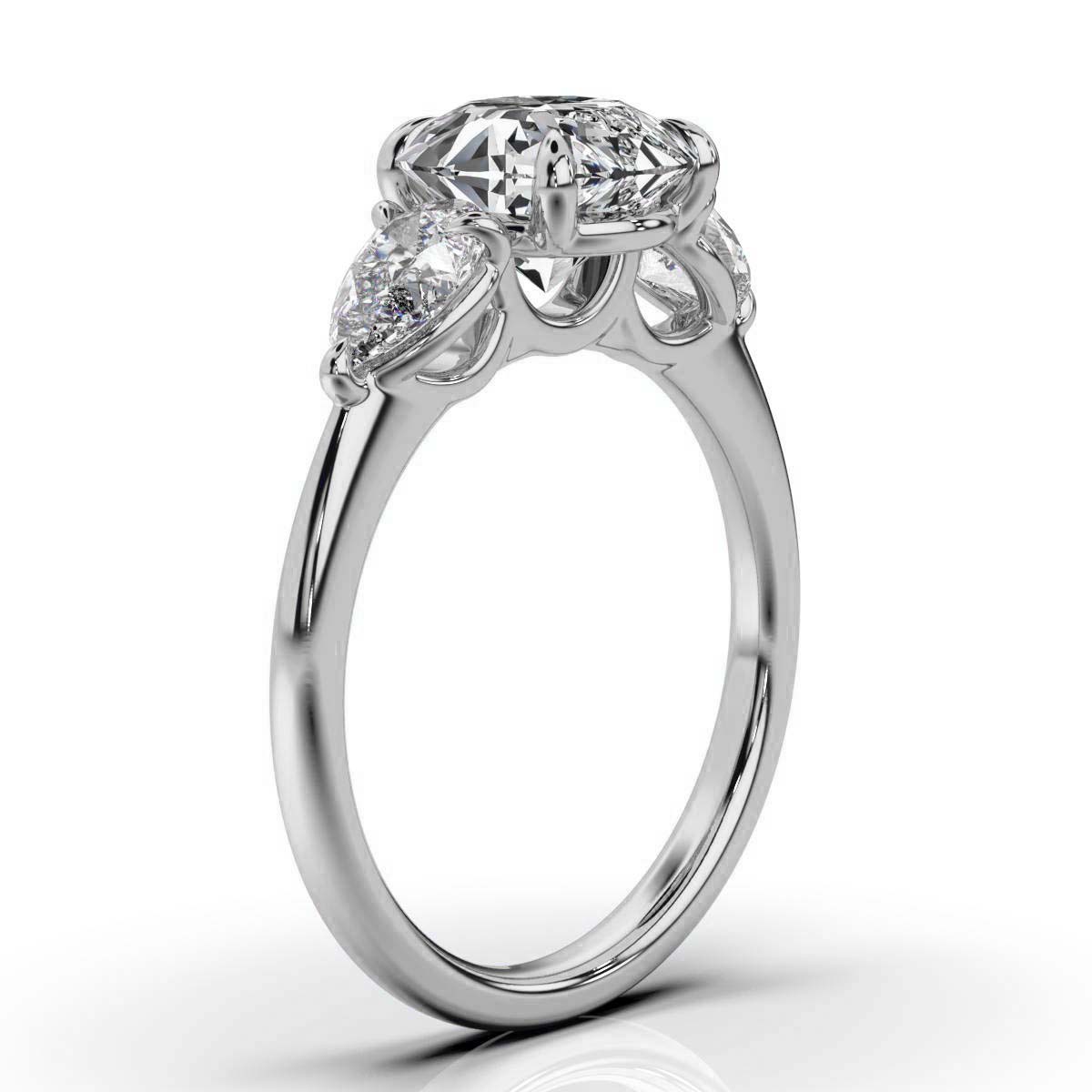 14K White Gold Celeste Three Stone Pear Lab Grown Diamond Ring (3/4 ct. tw)