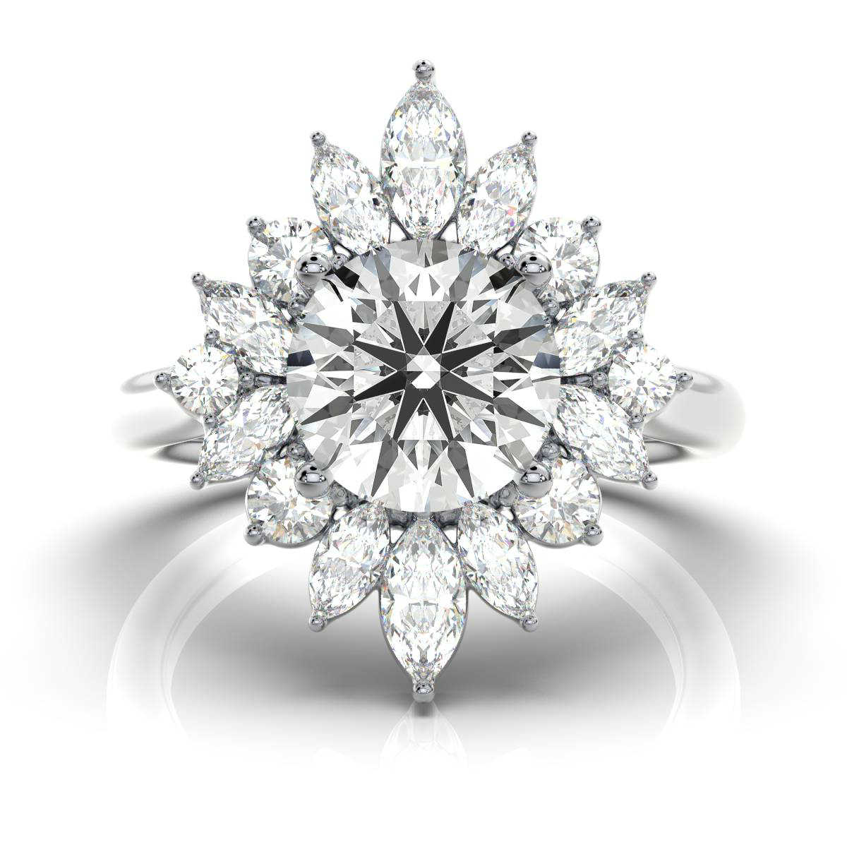 14K White Gold Velora Nature Inspired Lab Grown Diamond Ring (1 2/5 ct. tw)