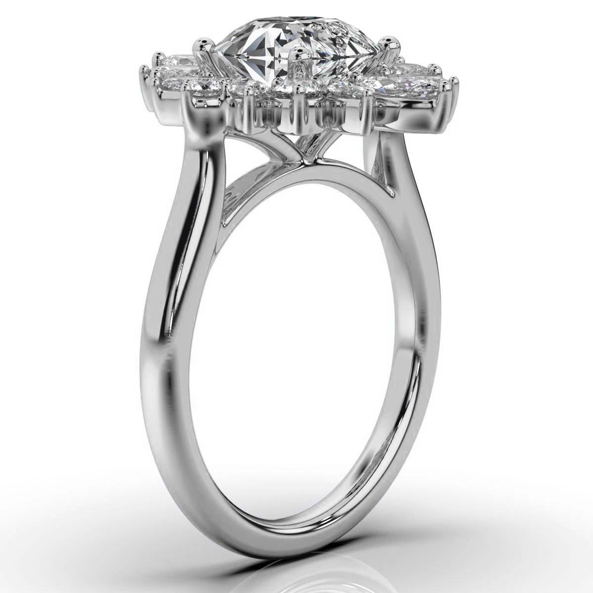 14K White Gold Velora Nature Inspired Lab Grown Diamond Ring (1 2/5 ct. tw)