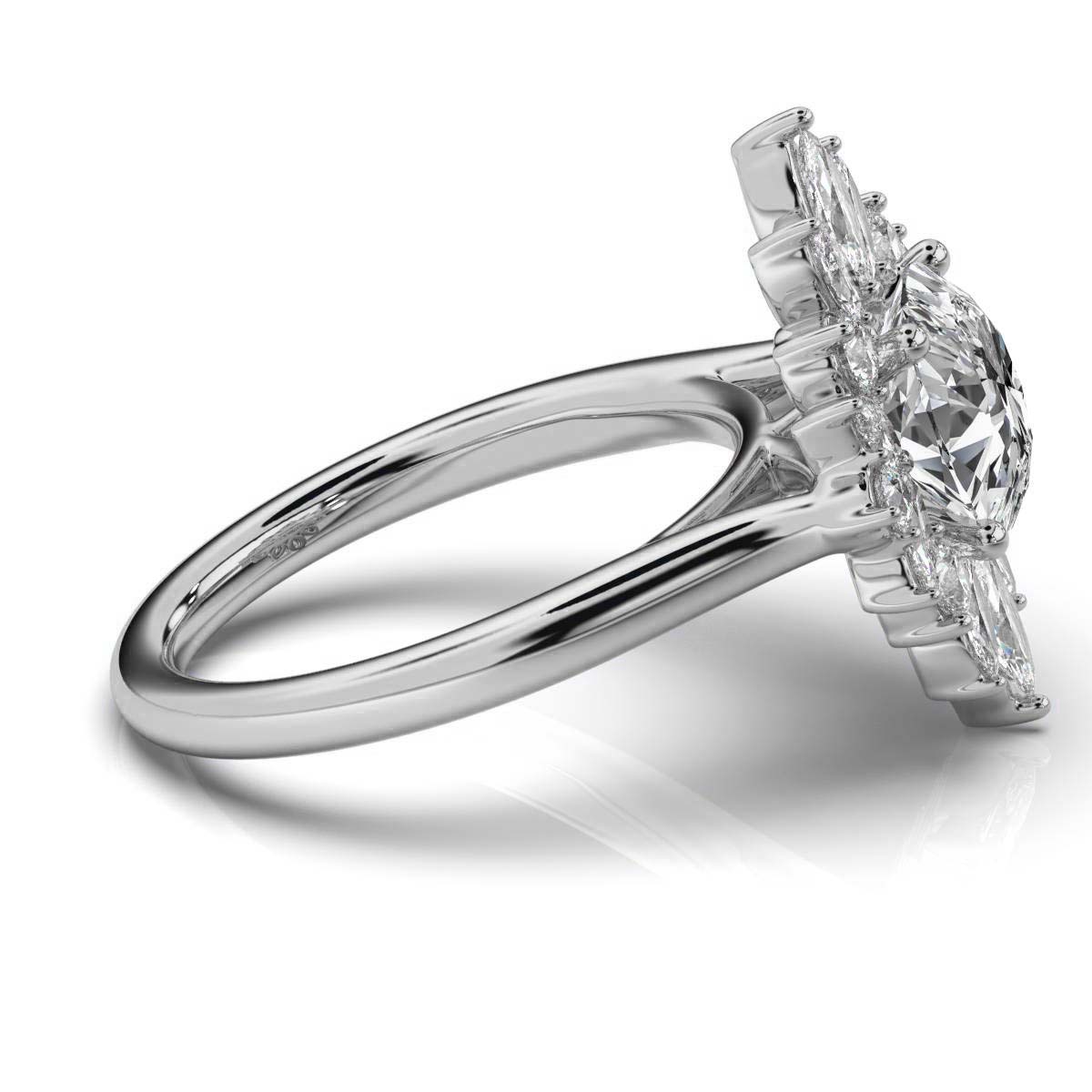 14K White Gold Velora Nature Inspired Lab Grown Diamond Ring (1 2/5 ct. tw)