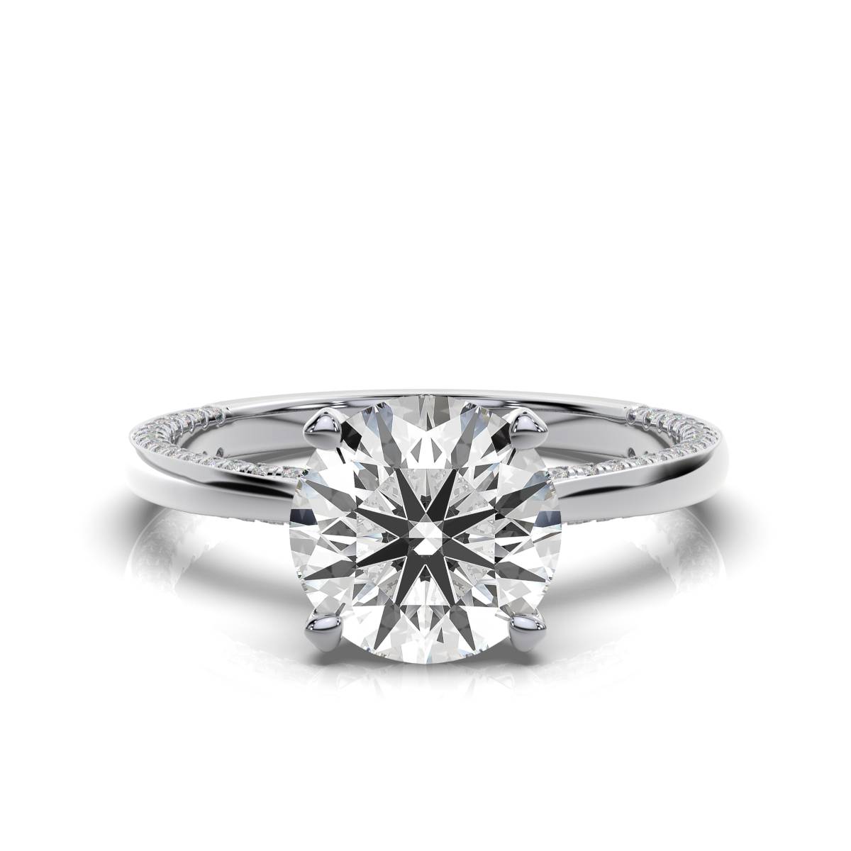 14K White Gold Catriona Hidden Accents Lab Grown Diamond Engagement Ring (1/2 ct. tw)