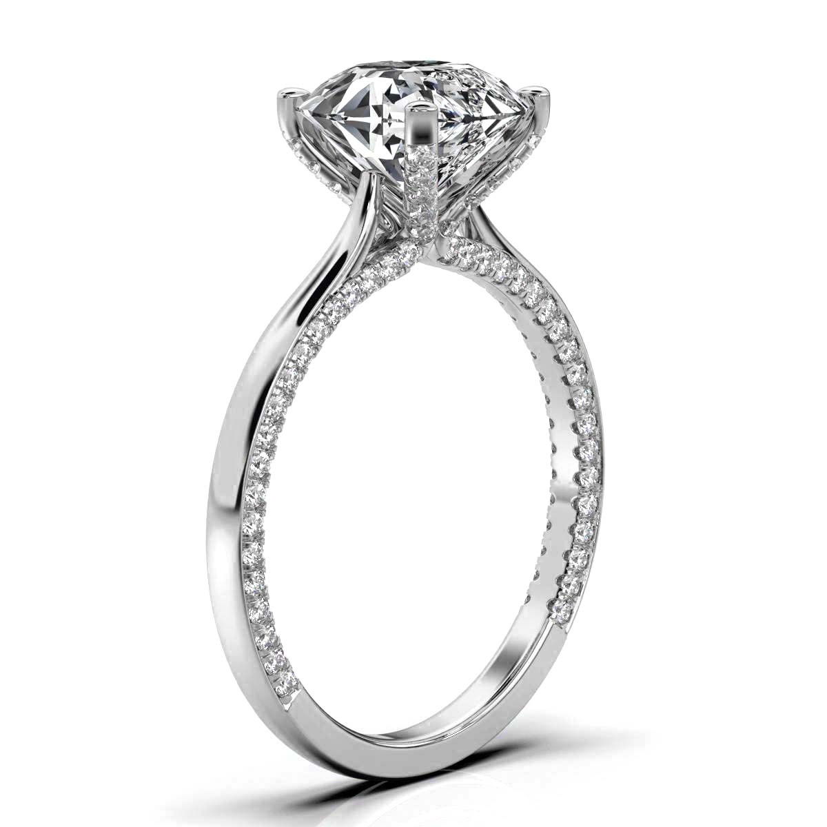 14K White Gold Catriona Hidden Accents Lab Grown Diamond Engagement Ring (1/2 ct. tw)