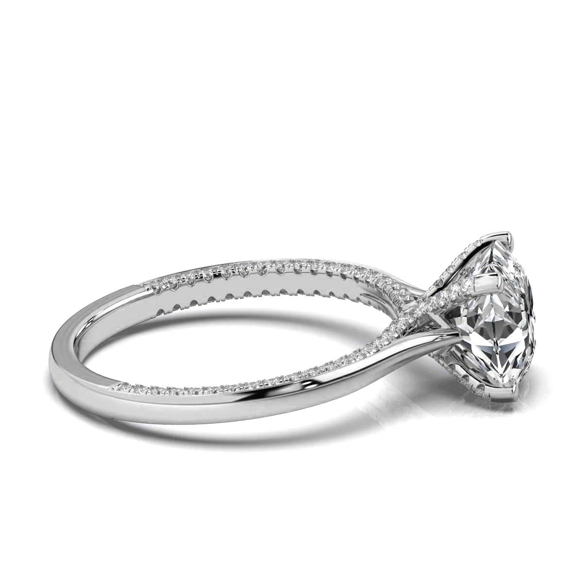 14K White Gold Catriona Hidden Accents Lab Grown Diamond Engagement Ring (1/2 ct. tw)