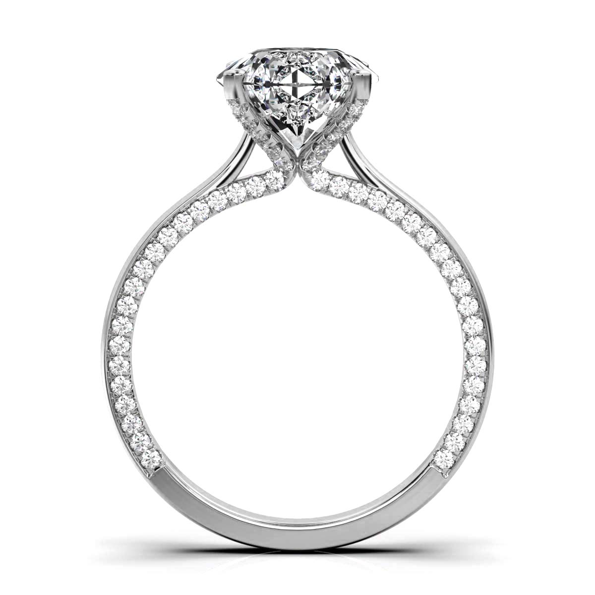 14K White Gold Catriona Hidden Accents Lab Grown Diamond Engagement Ring (1/2 ct. tw)