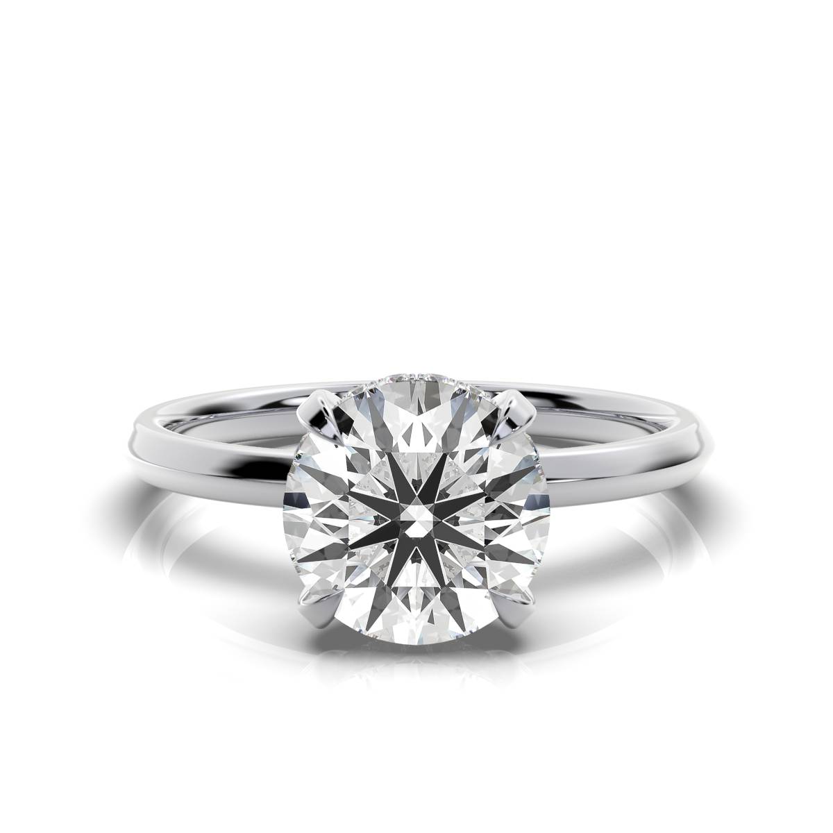 14K White Gold Evangeline Hidden Accents Lab Grown Diamond Ring (1/10 ct. tw)