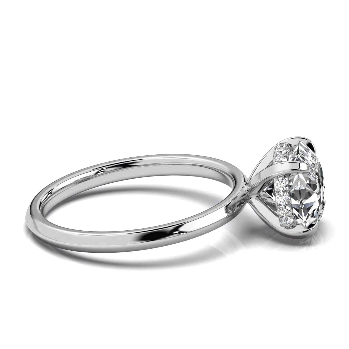 14K White Gold Evangeline Hidden Accents Lab Grown Diamond Ring (1/10 ct. tw)