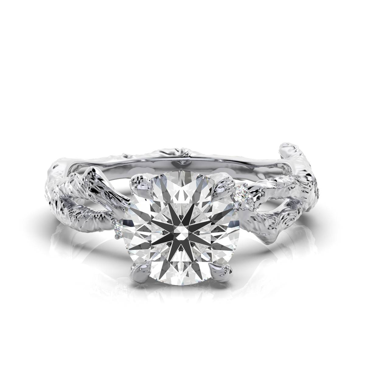 14K White Gold Cecilla Twisted Vines Lab Grown Diamond Ring (1/20 ct. tw)
