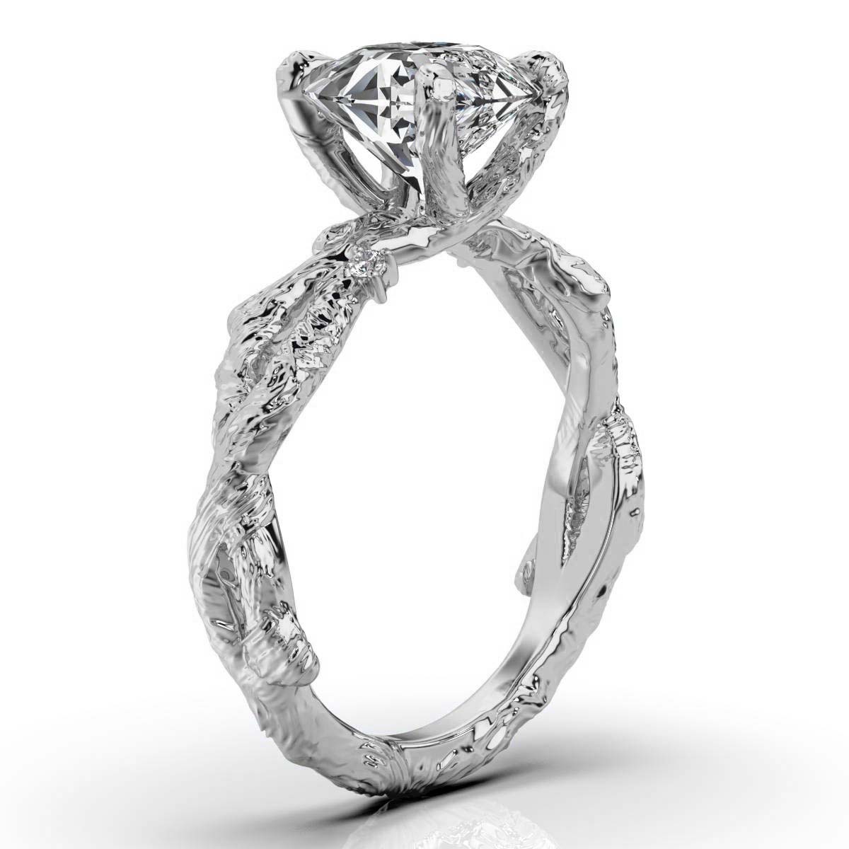 14K White Gold Cecilla Twisted Vines Lab Grown Diamond Ring (1/20 ct. tw)