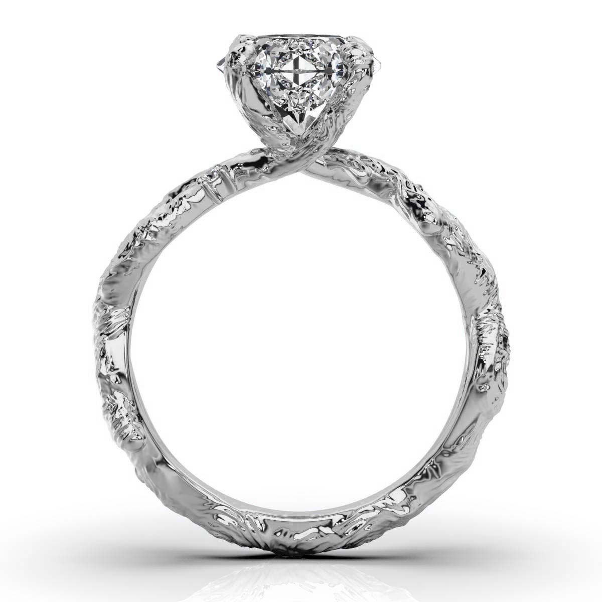 14K White Gold Cecilla Twisted Vines Lab Grown Diamond Ring (1/20 ct. tw)