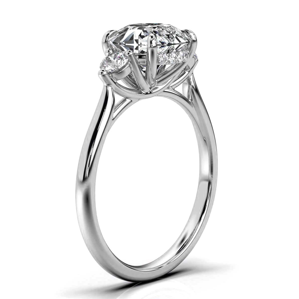 14K White Gold Seraphina Three Stone Round Lab Grown Diamond Ring (1/4 ct. tw)