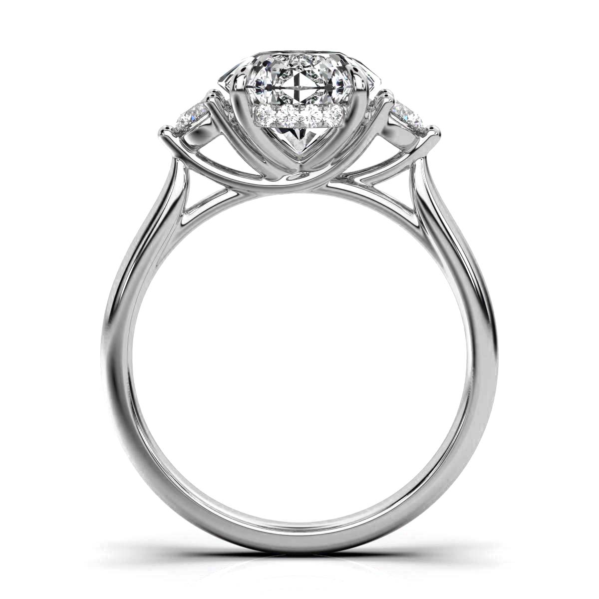 14K White Gold Seraphina Three Stone Round Lab Grown Diamond Ring (1/4 ct. tw)