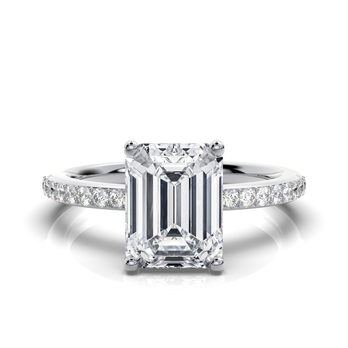 14K White Gold Callie Accents Lab Grown Diamond Ring (1/5 ct. tw)