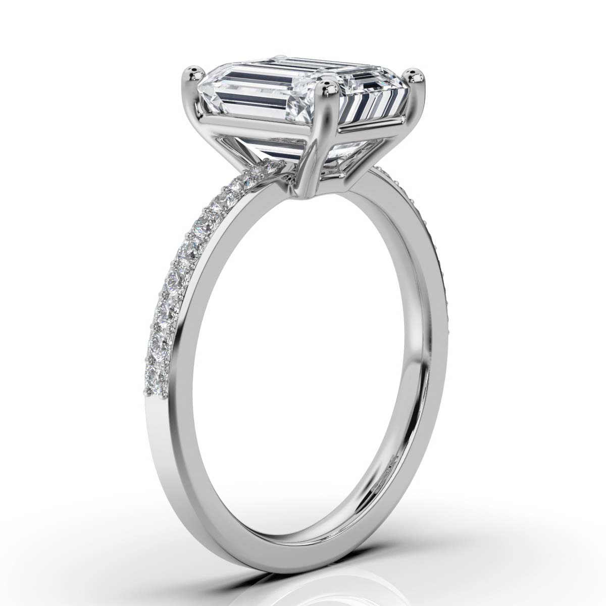 14K White Gold Callie Accents Lab Grown Diamond Ring (1/5 ct. tw)