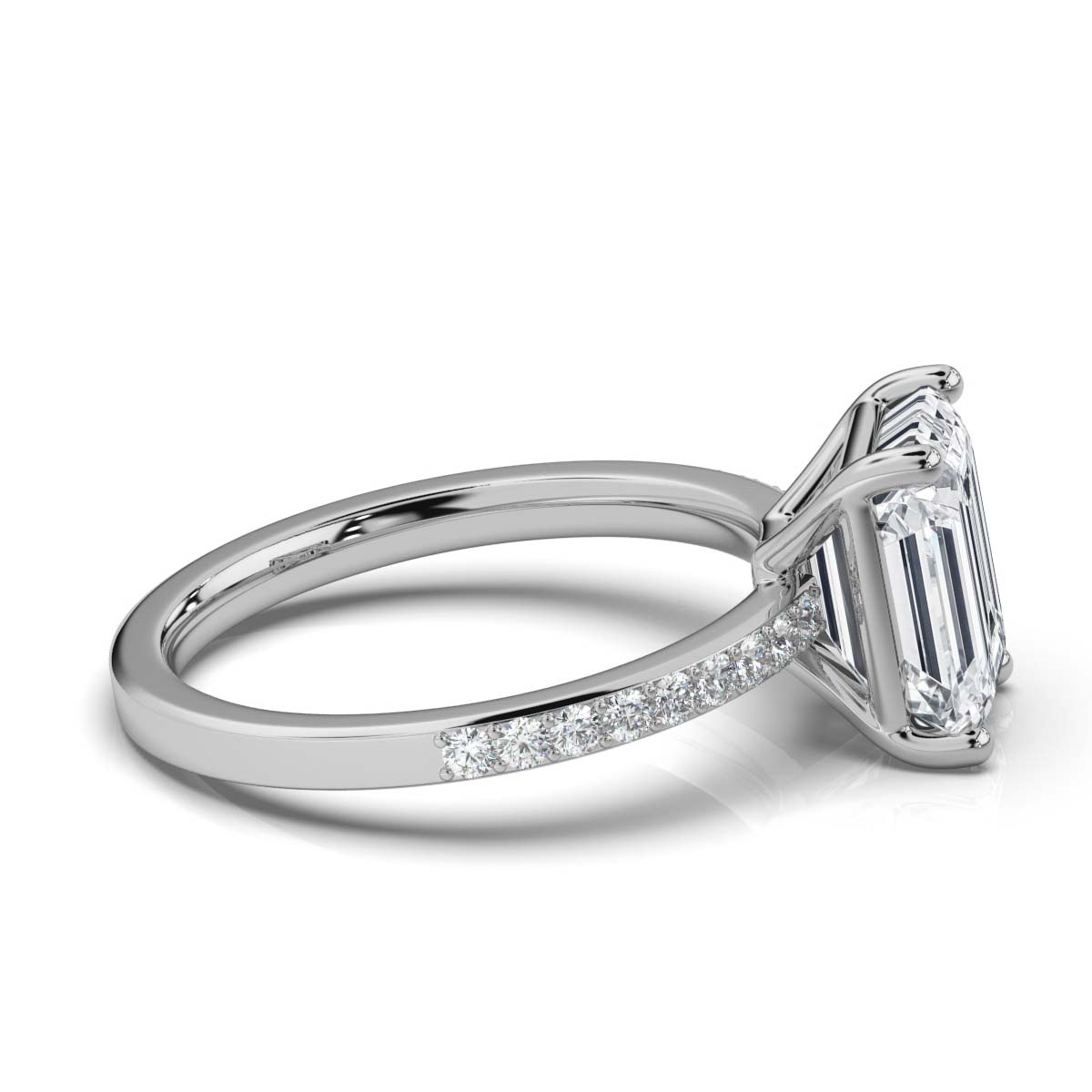 14K White Gold Callie Accents Lab Grown Diamond Ring (1/5 ct. tw)