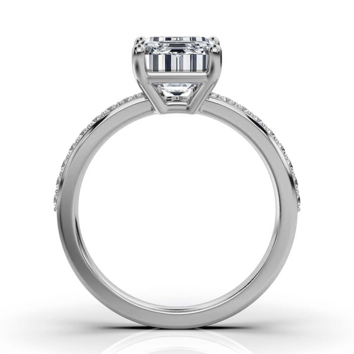 14K White Gold Callie Accents Lab Grown Diamond Ring (1/5 ct. tw)