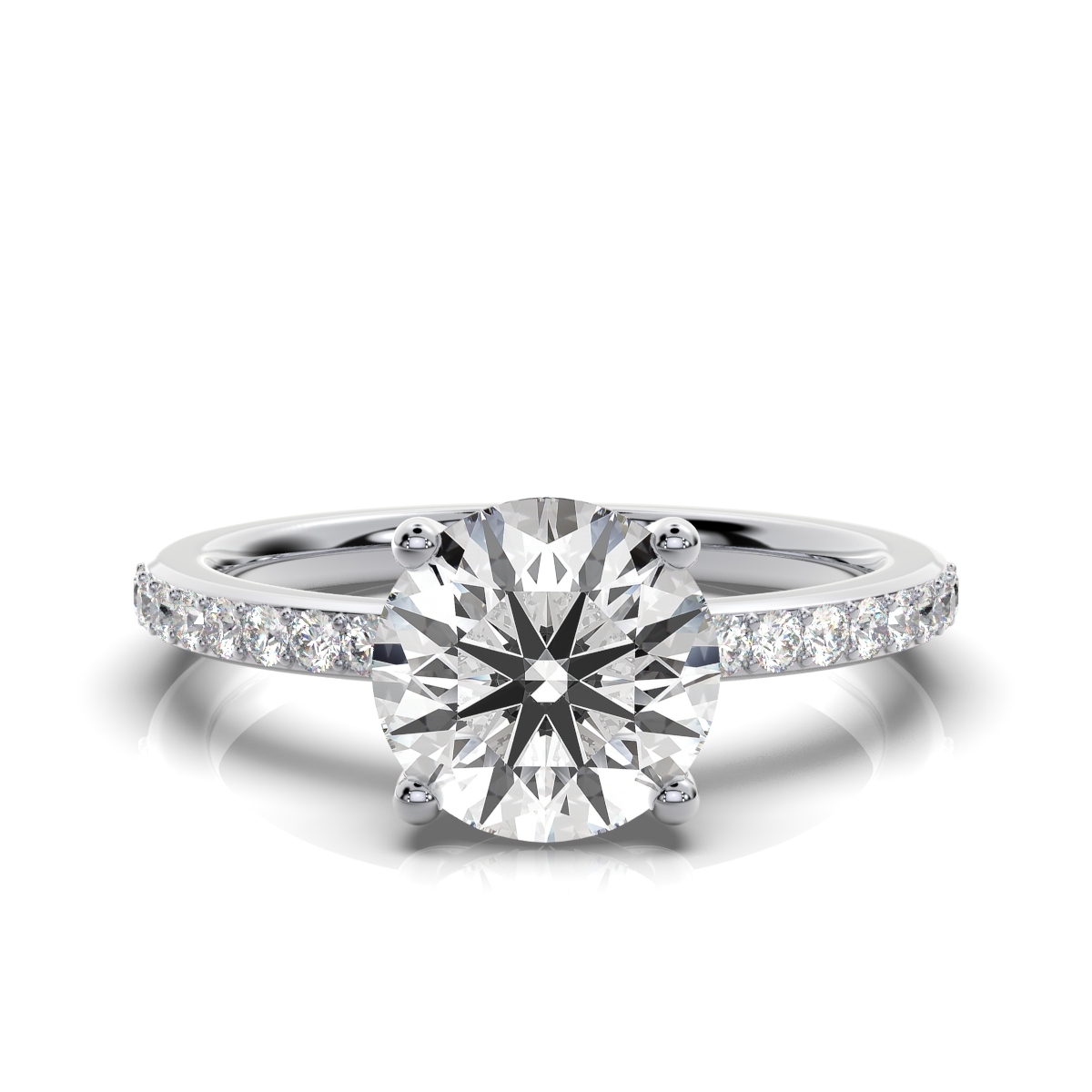 14K White Gold Callie Accents Lab Grown Diamond Ring (1/5 ct. tw)