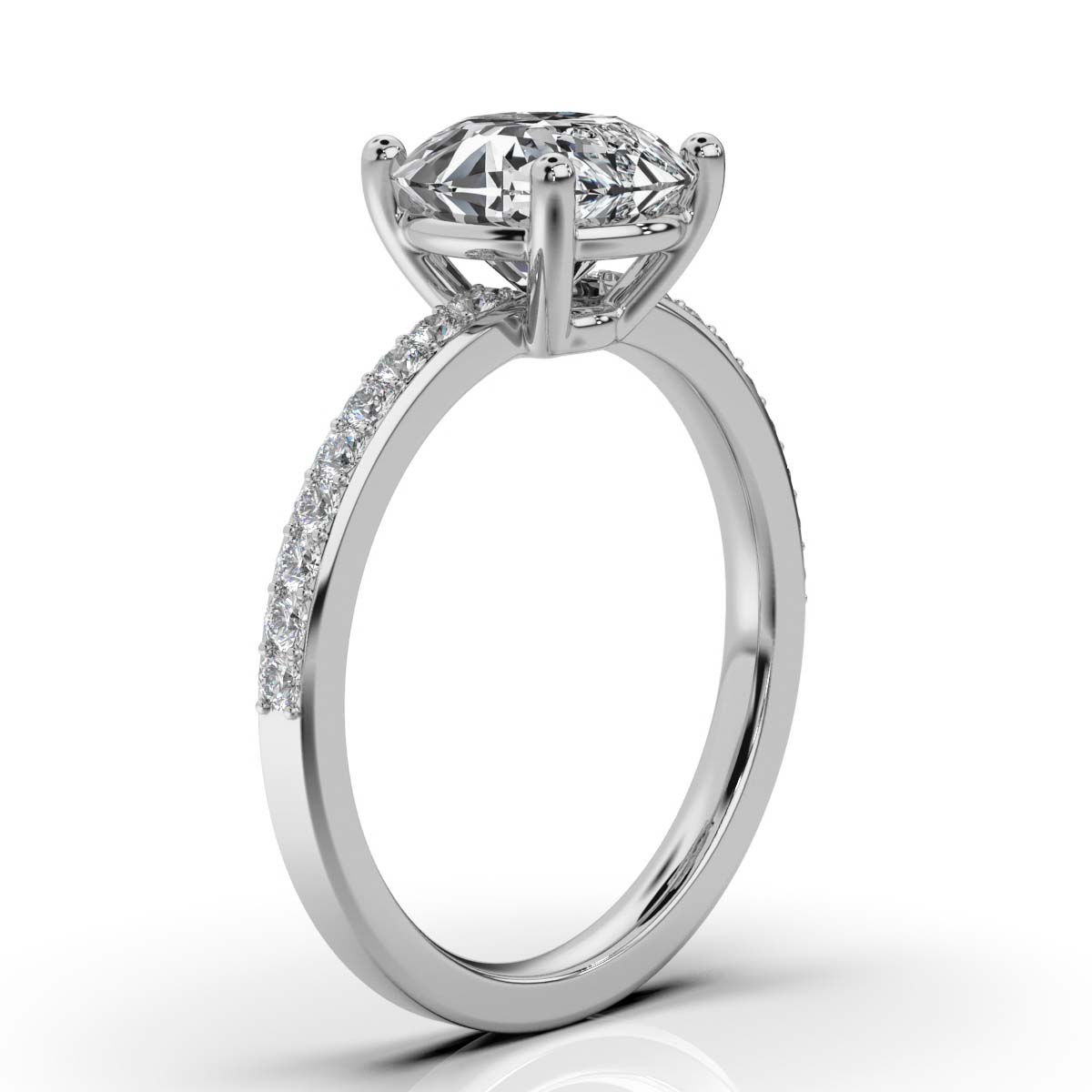 14K White Gold Callie Accents Lab Grown Diamond Ring (1/5 ct. tw)