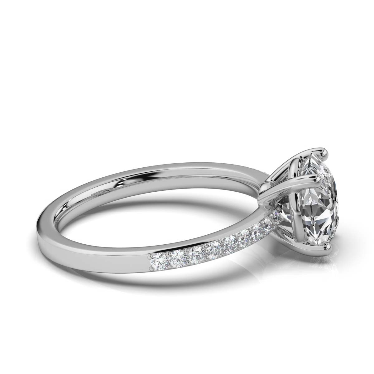 14K White Gold Callie Accents Lab Grown Diamond Ring (1/5 ct. tw)