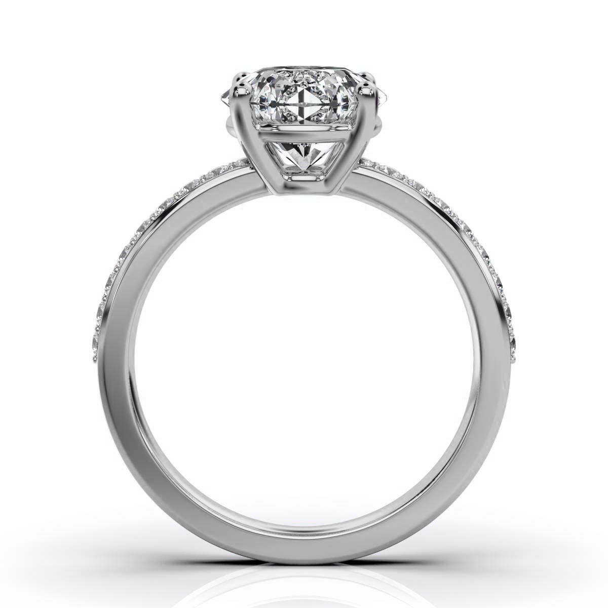 14K White Gold Callie Accents Lab Grown Diamond Ring (1/5 ct. tw)