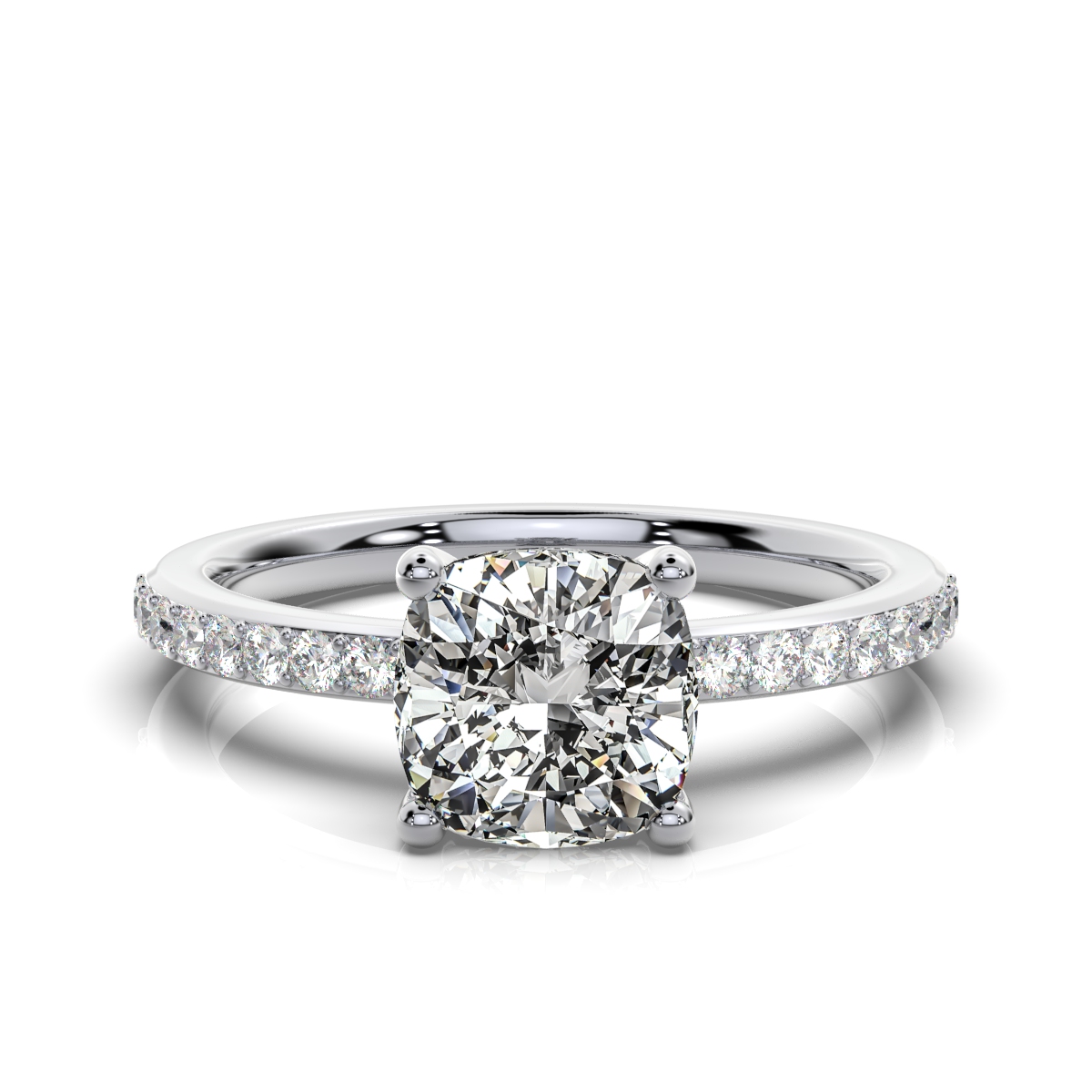 14K White Gold Callie Accents Lab Grown Diamond Ring (1/5 ct. tw)