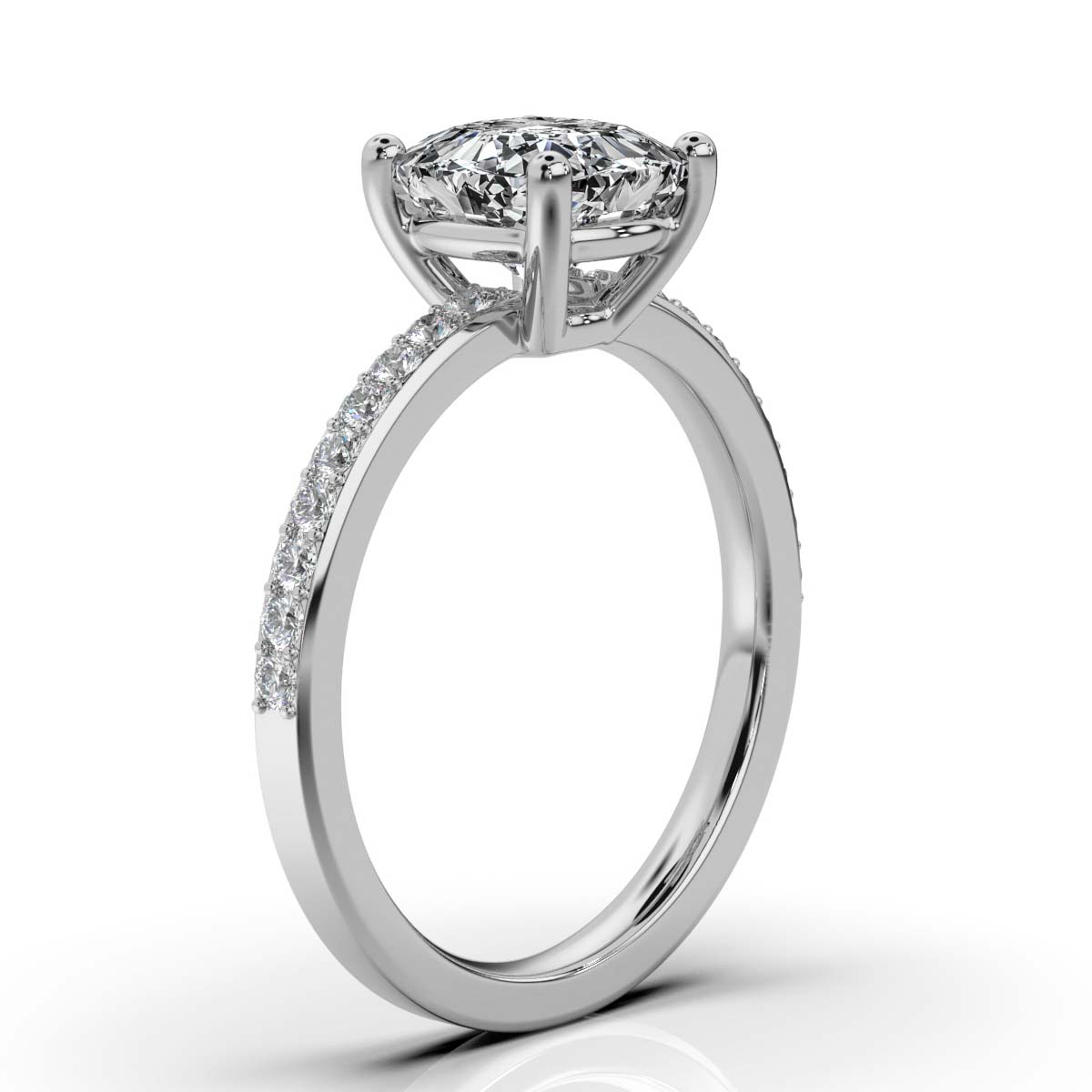 14K White Gold Callie Accents Lab Grown Diamond Ring (1/5 ct. tw)