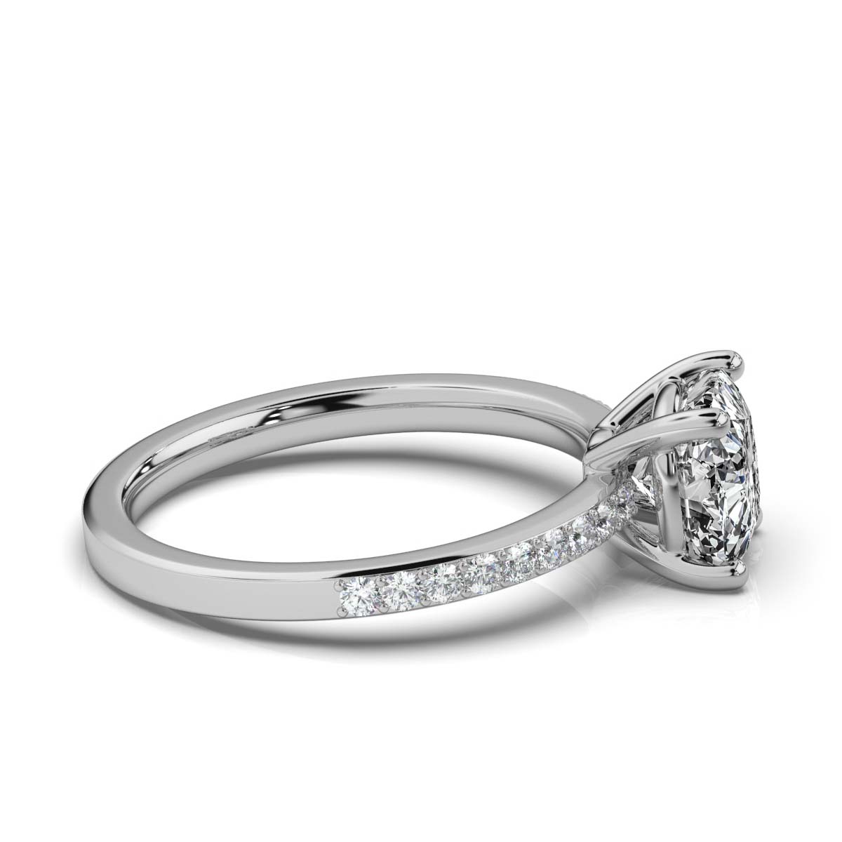 14K White Gold Callie Accents Lab Grown Diamond Ring (1/5 ct. tw)