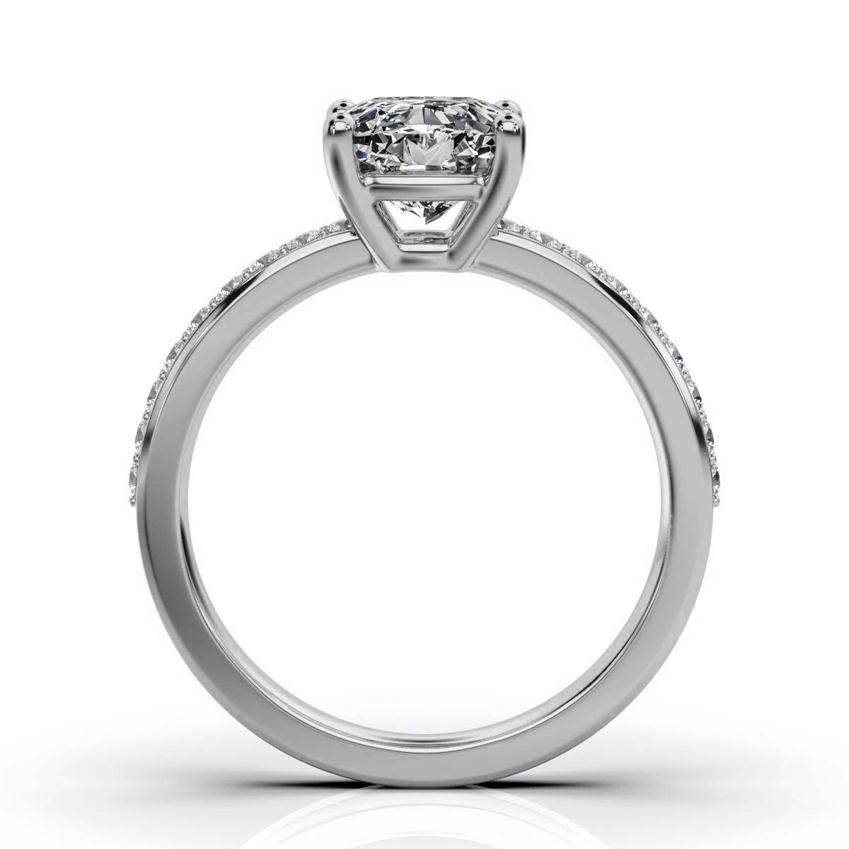 14K White Gold Callie Accents Lab Grown Diamond Ring (1/5 ct. tw)