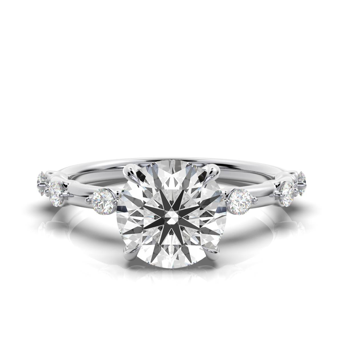 14K White Gold Audree Hidden Accents Lab Grown Diamond Ring (1/4 ct. tw)