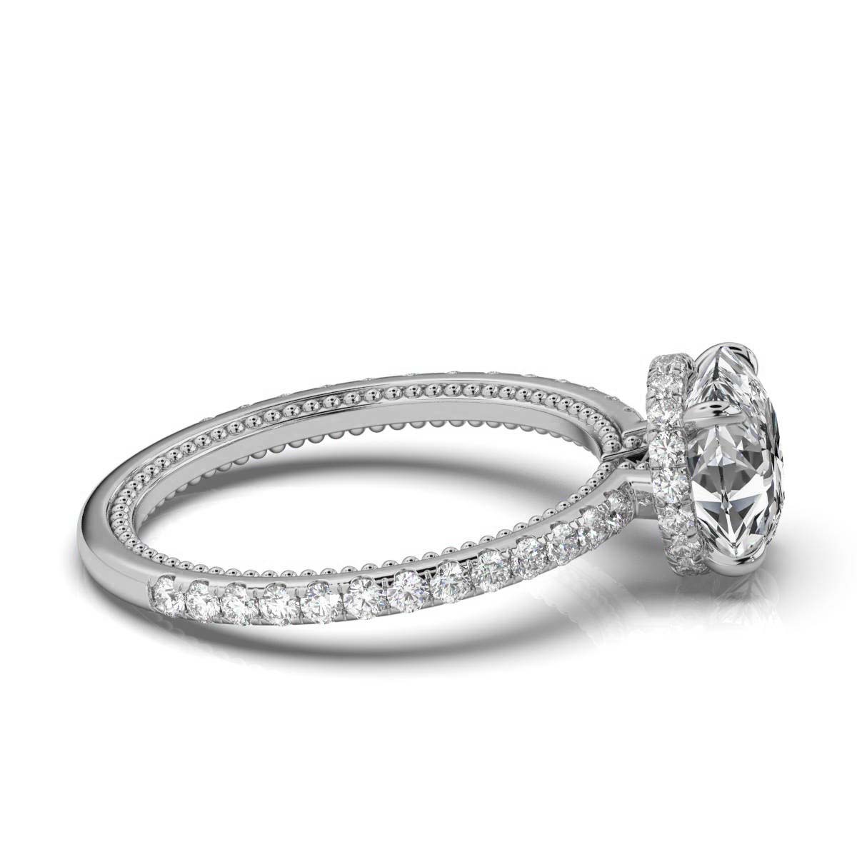 14K White Gold Abie Hidden Accents Milgrain Lab Diamond Ring (2/5 ct. tw)