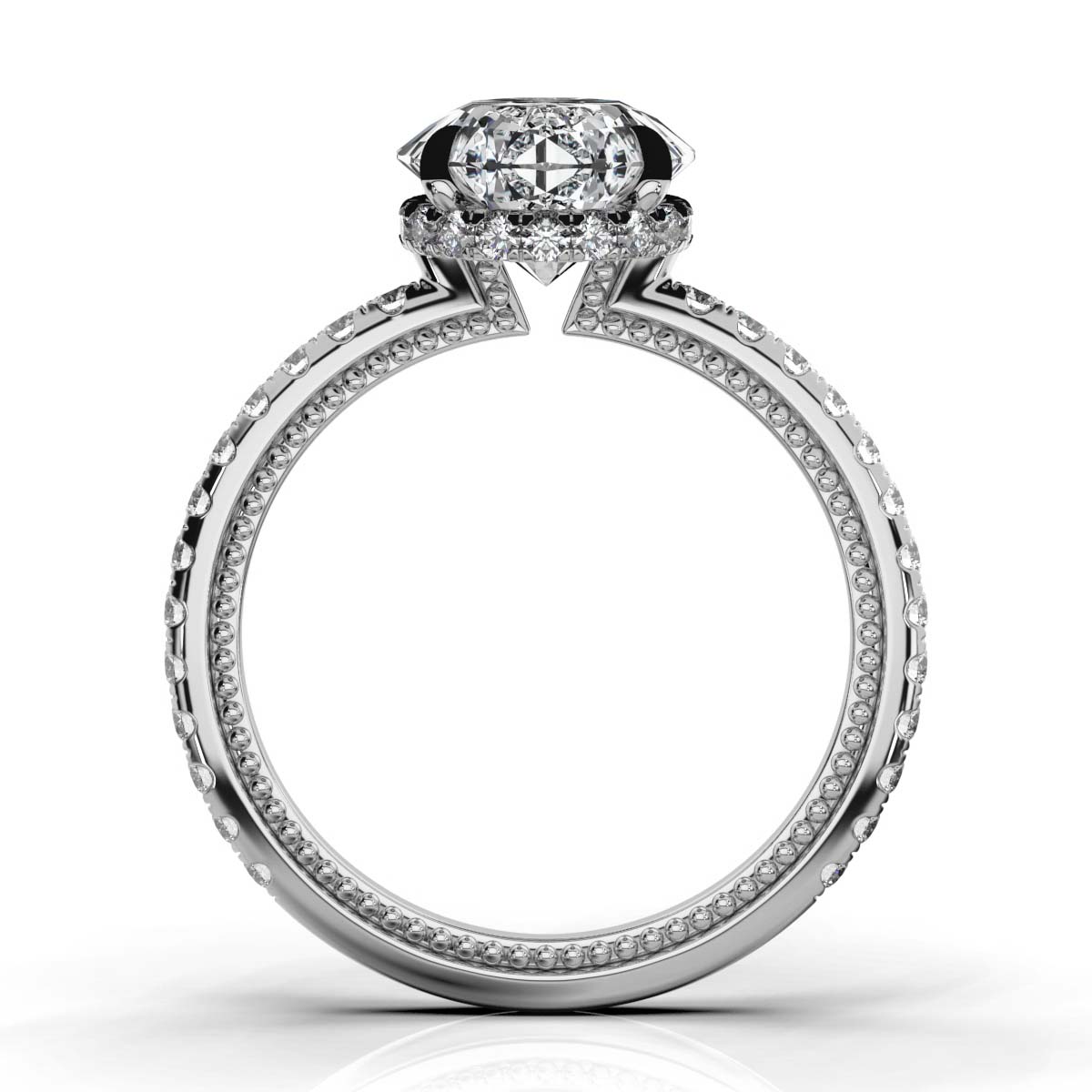 14K White Gold Abie Hidden Accents Milgrain Lab Diamond Ring (2/5 ct. tw)
