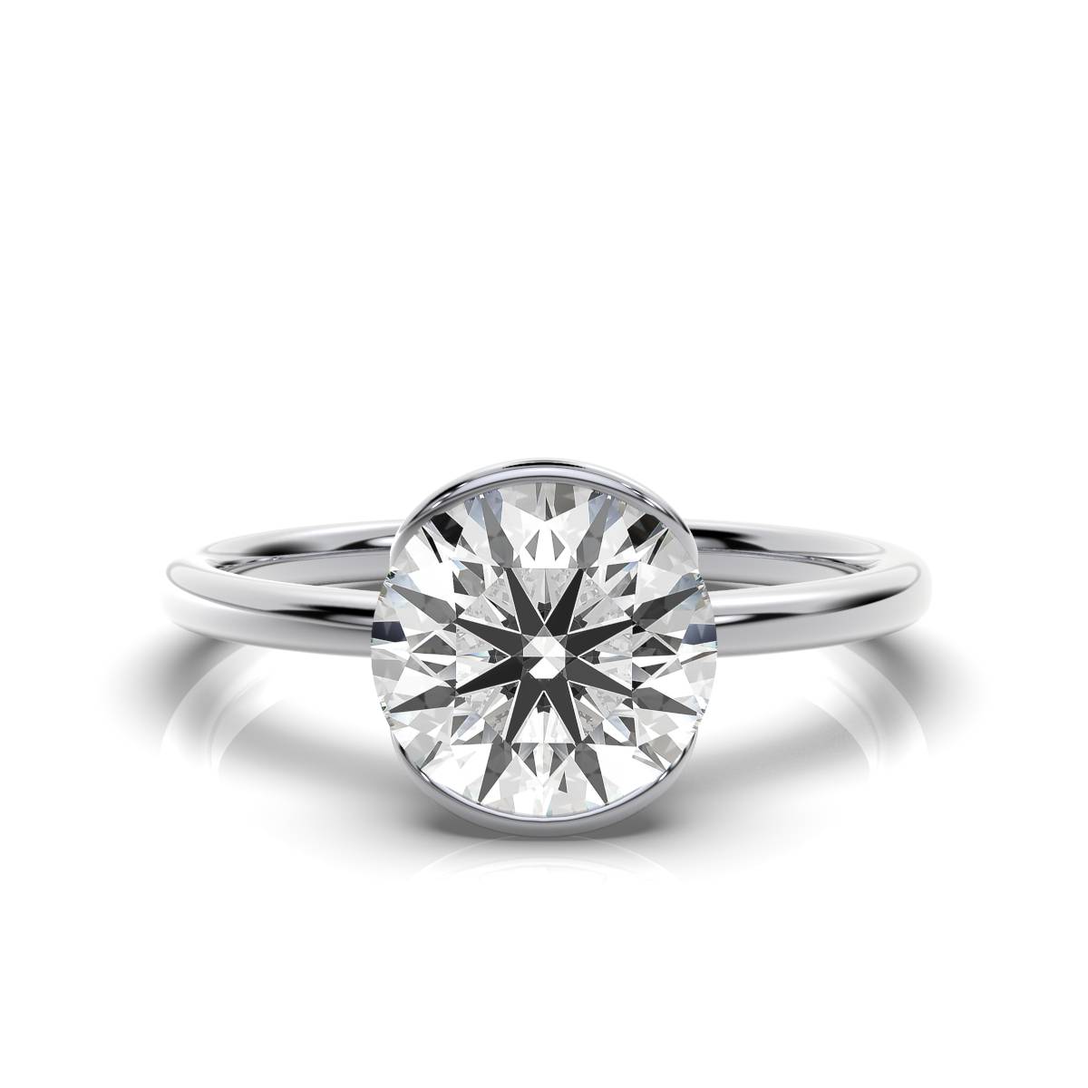 14K White Gold Zyra Solitaire Engagement Ring 